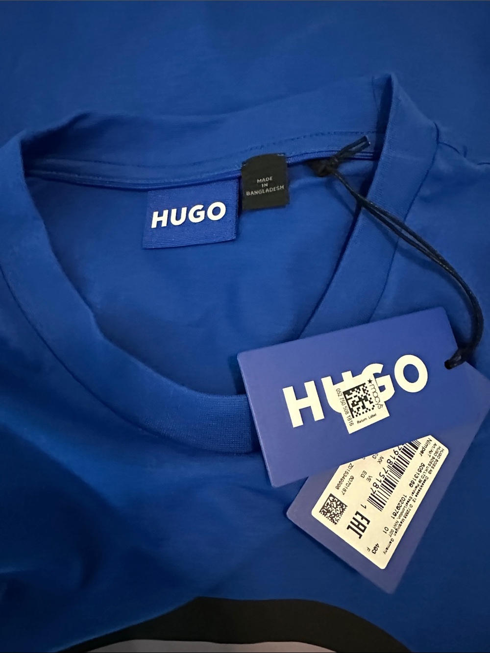 HUGO Men's Blue Smiley Graphic T-Shirt - Picture 5 of 7